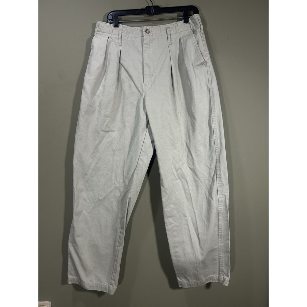 Vtg Gap Pleated Chino Pants Trousers Barrel Leg Mens Sz 36x30 (32x28) Baggy